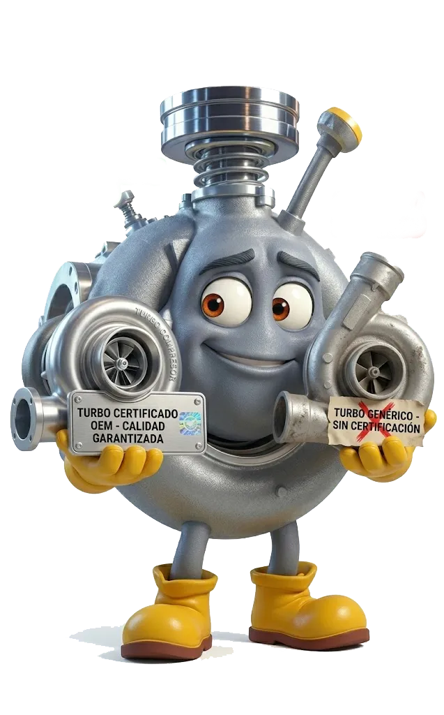 Diego muestra la diferencia entre un turbo certificado OEM y un turbo genérico sin certificación